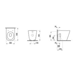 Laufen Stand-Tiefspül-WC MEDA, 540x360x430mm, Weiß, Silent Flush, spülrandlos, A... LAUFEN-H8231110000001 7612738069629 (Abb. 1)
