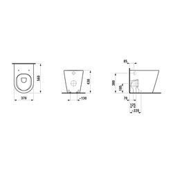 Laufen Stand-Tiefspül-WC Kartell 560x370x430mm, Active Weiß LCC, spülrandlos Abg... LAUFEN-H823337A000001 7612738089320 (Abb. 1)