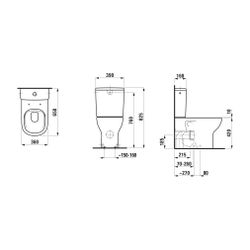 Laufen Tiefspül-WC Kombination LUA 650x360x420mm, Bahamabeige, spülrandlos Abgan... LAUFEN-H8240810180001 7612738005368 (Abb. 1)