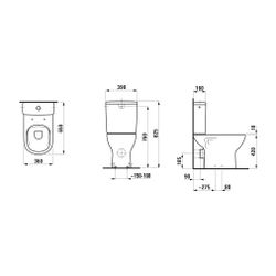Laufen Stand-Tiefspül-WC LUA 650x360x420mm, Weiß, spülrandlos Abgang waagrecht... LAUFEN-H8240860000001 7612738982232 (Abb. 1)