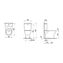 Laufen Stand-Tiefspül-WC LUA 650x360x420mm, Weiß LCC, spülrandlos Abgang senkrec... LAUFEN-H8240874000001 7612738982324 (Abb. 1)