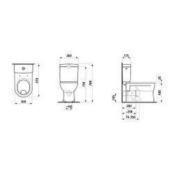 Laufen Flachspül-WC Kombination Laufen Pro 670x360x400mm, Bahamabeige, Abgang wa... LAUFEN-H8249590180001 4014804399990 (Abb. 1)