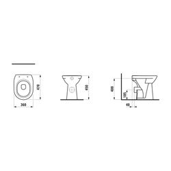 Laufen Stand-Tiefspül-WC Laufen Pro 470x360x450mm, Weiß, Ausführung erhöht Abgan... LAUFEN-H8259550000001 4014804791527 (Abb. 1)