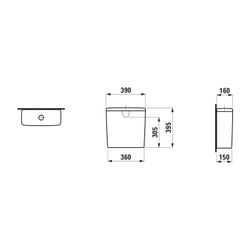 Laufen Spülkasten LUA/MEDA 160x390x395mm, Mattweiß, Wasseranschluss hinten... LAUFEN-H8270817579711 7612738096892 (Abb. 1)