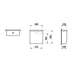 Laufen Spülkasten Kartell 160x380x395mm, Mattweiß, Wasseranschluss hinten... LAUFEN-H8293317579711 7612738989705 (Abb. 1)