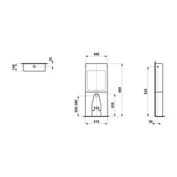 Laufen bodenstehender Spülkasten Universal 140x410x980mm, Wasseranschluss seitli... LAUFEN-H8296600009821 7612738991289 (Abb. 1)