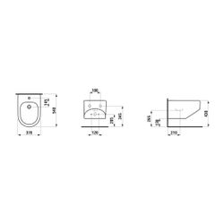 Laufen Wandbidet Sonar 540x370mm, 1 Hahnloch, ohne seitliches Loch für Wasserans... LAUFEN-H8303410003021 7612738935603 (Abb. 1)