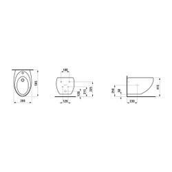 Laufen Wandbidet, Ilbagnoalessi, 390x585x355mm, Weiß LCC, mit 1 Hahnloch, mittig... LAUFEN-H8309714003041 4014804707399 (Abb. 1)
