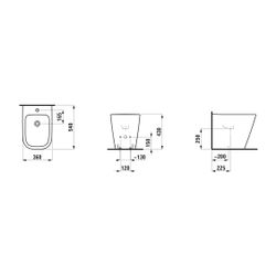Laufen Standbidet MEDA, 540x360x430mm, Mattschwarz, 1 Hahnloch, mit Überlauf, oh... LAUFEN-H8321117163021 7612738069469 (Abb. 1)