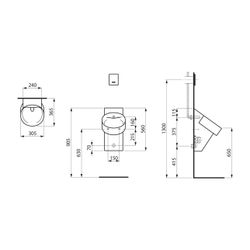 Laufen Absaugeurinal VAL 365x305x560mm, Weiß LCC, spülrandlos... LAUFEN-H8402854000001 7612738976729 (Abb. 1)