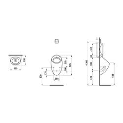 Laufen Absaugeurinal, Ilbagnoalessi, 325x290x585mm, Kaffee Matt, Wasserzulauf in... LAUFEN-H8409711880001 7612738079260 (Abb. 1)