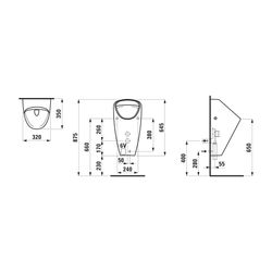 Laufen Absaugeurinal CAPRINO PLUS 350x320x645mm, Mattweiß, spülrandlos, Wasserzu... LAUFEN-H8410667574011 7612738976842 (Abb. 1)