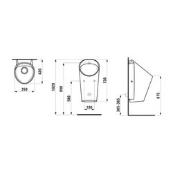 Laufen Absaugeurinal LEMA 420x350x730mm, Active Weiß LCC, spülrandlos, Wasserzul... LAUFEN-H841193A004011 7612738089511 (Abb. 1)