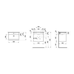 Laufen Waschtisch mit Unterbau Palace SET 450x600x545mm, Ulme dunkel, Schwarz, W... LAUFEN-H8617022631041 7612738949204 (Abb. 1)