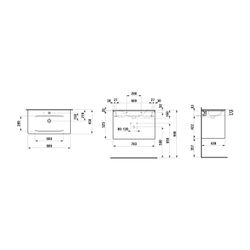 Laufen Waschtisch mit Unterbau Palace SET 450x800x545mm, Schwarz, Weiß, 1 Hahnlo... LAUFEN-H8617052661041 7612738949327 (Abb. 1)