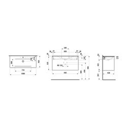 Laufen Waschtisch mit Unterbau Palace SET 450x1000x545mm, Ulme dunkel/Schwarz/We... LAUFEN-H8617072631041 7612738950545 (Abb. 1)