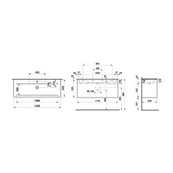 Laufen Waschtisch mit Unterbau Palace SET 450x1200x545mm, Multicolor, Schwarz, W... LAUFEN-H8617099991041 7612738991500 (Abb. 1)