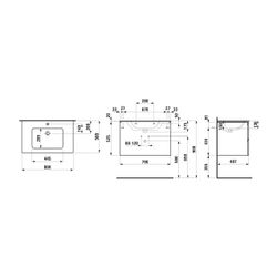 Laufen Waschtisch mit Unterbau Pro S Set 500x800x545mm, Wenge/Weiß, 1 Hahnloch, ... LAUFEN-H8619634231041 7612738328283 (Abb. 1)