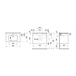 Laufen Waschtisch mit Unterbau Pro S Set BASE 500x800x610mm, glän. Weiß, 1 Hahnl... LAUFEN-H8649612611041 7612738917616 (Abb. 1)