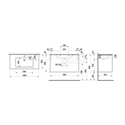 Laufen Waschtisch mit Unterbau Pro S Set BASE 500x1000x610mm, Ulme dunkel/Weiß, ... LAUFEN-H8649622631041 7612738917685 (Abb. 1)