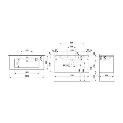 Laufen Waschtisch mit Unterbau Pro S Set BASE 500x1200x610mm, Grau/Weiß, 1 Hahnl... LAUFEN-H8649632661041 7612738972356 (Abb. 1)