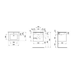 Laufen Waschtisch mit Unterbau Pro S Set LANI 500x600x540mm, Wildeiche, Weiß, 1 ... LAUFEN-H8649642671041 7612738051815 (Abb. 1)