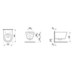 Laufen Tiefspül-WC Set wandhängend Kartell 545x370x340mm, mit Sitz, spülrandlos,... LAUFEN-H8663310000001 7612738129828 (Abb. 1)