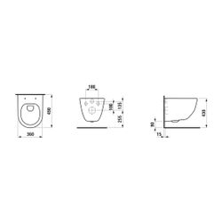 Laufen Tiefspül-WC Set wandhängend Pro 490x360x345mm, mit Sitz, spülrandlos, kur... LAUFEN-H8669550000001 7612738909031 (Abb. 1)