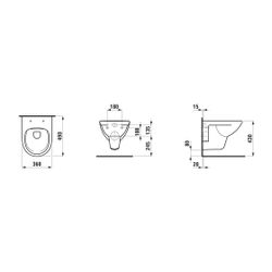 Laufen Tiefspül-WC Set wandhängend Pro 490x360x350mm, mit Sitz, spülrandlos, kur... LAUFEN-H8669600000001 7612738077327 (Abb. 1)