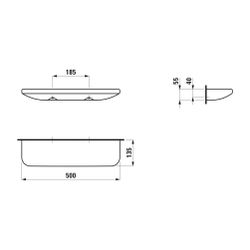 Laufen keramische Ablage LUA 135x500x55mm, Weiß... LAUFEN-H8700810000001 7612738069933 (Abb. 1)