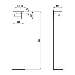 Laufen Papierrollenhalter VAL 135x170x115mm, Mattgraphit, links offen Saphirkera... LAUFEN-H8722817580001 7612738029418 (Abb. 1)