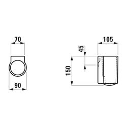Laufen WC-Bürstengarnitur mit Klosettbürste VAL 105x90x150mm, Mattschwarz, Saphi... LAUFEN-H8722827160001 7612738071202 (Abb. 1)
