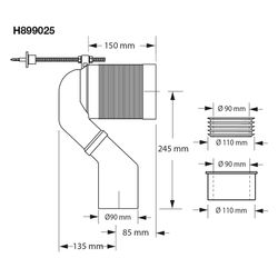Laufen Ablaufbogen für Stand-WC Vario S-Anschluss, H8990250000001... LAUFEN-H8990250000001 4014804241855 (Abb. 1)