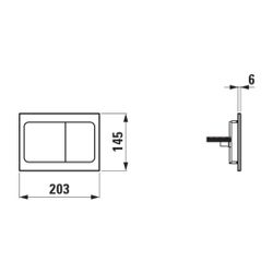 Laufen Drückerplatte AIR INEO 203x145x6mm, Weiß, aus Kunststoff, Betätigung von ... LAUFEN-H9001130000001 7612738076894 (Abb. 1)