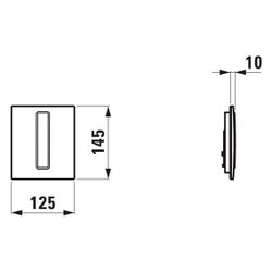 Laufen IR-Betätigungsplatte Urinal Ineo E-AU105, Edelstahl gebürstet/Schwarz, H9... LAUFEN-H9091059280001 7612738115715 (Abb. 1)