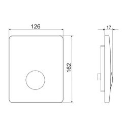 Laufen Urinal Drückerplatte AU109 INEO, 126x162x17mm, Chrom, aus Kunststoff, Mat... LAUFEN-H9091090070001 7612738028411 (Abb. 1)