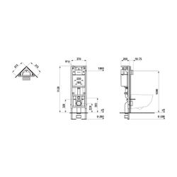 Laufen Eck-Installationselement Ineolink mit Spülkasten für Wand-WC, Bauhöhe 112... LAUFEN-H9201190000001 7612738097769 (Abb. 1)