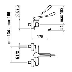 Laufen Einhebel-Wand-Waschtischmischer Citypro Liberty, Ausladung 175mm, Chrom, ... LAUFEN-HF500922100694 7612738992705 (Abb. 1)