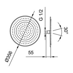 Laufen Kopfbrause Durchmesser 356mm, Edelstahl, verchromt Rund Ohne Brausenarm, ... LAUFEN-HF504726100000 7612738995072 (Abb. 1)