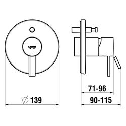 Laufen Einhebel-Wannenmischer Meda, Unterputz, für Simibox Standard/Simibox Ligh... LAUFEN-HF506679100000 7612738061814 (Abb. 1)