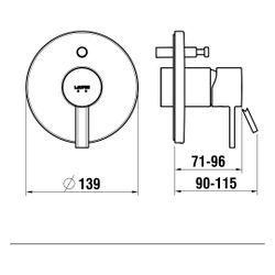 Laufen Einhebel-Wannenmischer Meda, Unterputz, mit Rohrunterbrecher und 2 Mischw... LAUFEN-HF506689100000 7612738061821 (Abb. 1)