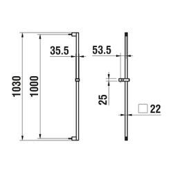 Laufen Brausestange CityGliss, PVD Edelstahl-Optik, Höhe 1030mm, Vollmetall... LAUFEN-HF901158423000 7612738997250 (Abb. 1)