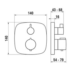 Laufen 2-Griff-Wannenthermostat, UP, Citytherm, mit integriertem Rohrunterbreche... LAUFEN-HF905385100000 7612738997885 (Abb. 1)