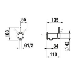 Laufen Einhebel-Brausemischer Unterputz Twinplus für Simibox 1-Point, Chrom, ohn... LAUFEN-HF905455100040 7612738017231 (Abb. 1)