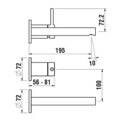 Laufen 2-Loch Einhebel-Waschtischmischer, Unterputz, Twinplus für Simibox 2-Poin... LAUFEN-HF905470100000 7612738017262 (Abb. 1)