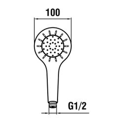 Laufen Handbrause MyTwin100, Brausestrahl, Chrom... LAUFEN-HF939028100000 7612738998646 (Abb. 1)
