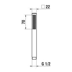 Laufen Handbrause CityStick, eckig 22x22mm, Vollmetall Brausestrahl, Chrom... LAUFEN-HF939035100000 7612738002091 (Abb. 1)