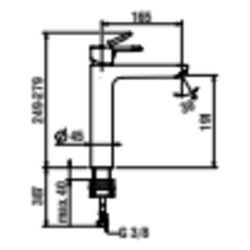 Laufen Standsäule-Waschtischmischer Pro X, Ausladung 165mm, mit EcoPlus, ohne Ab... LAUFEN-HF506914100000 7612738138882 (Abb. 1)