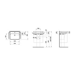 Laufen Waschtisch MEDA 460x550x165mm, Weiß, 1 Hahnloch, mit Überlauf... LAUFEN-H8101120001041 7612738062798 (Abb. 1)