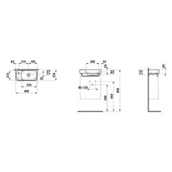 Laufen Handwaschbecken Meda 235x460x115mm, asymmetrisch, Becken rechts, mit 1 Ha... LAUFEN-H8151147581131 7612738145811 (Abb. 1)